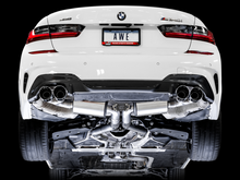 Load image into Gallery viewer, AWE Tuning 2019+ BMW M340i (G20) Resonated Touring Edition Exhaust - Quad Chrome Silver Tips