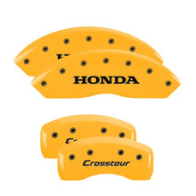 Load image into Gallery viewer, MGP 4 Caliper Covers Engraved Front &amp; Rear i-Vtec Yellow finish black ch