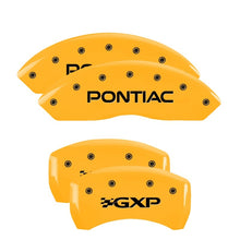 Load image into Gallery viewer, MGP 4 Caliper Covers Engraved Front &amp; Rear MGP Yellow Finish Black Char 1997 Pontiac Firebird