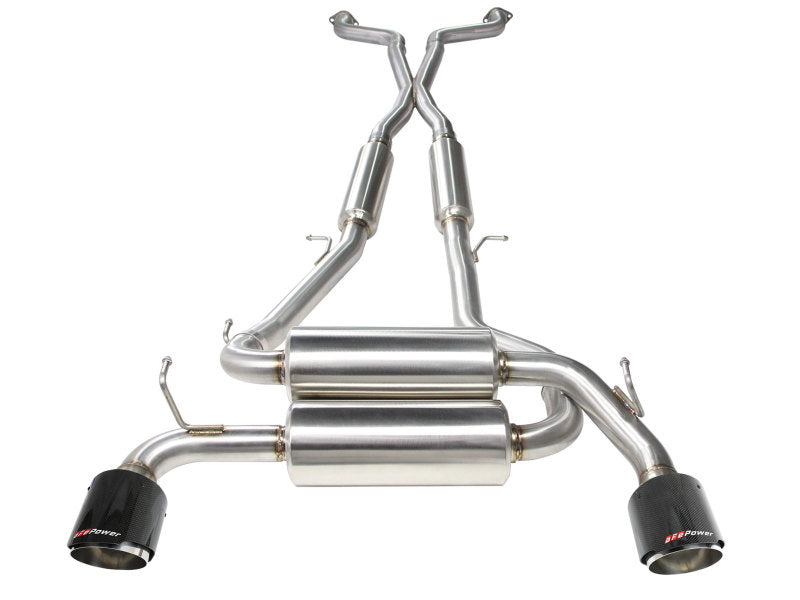 aFe Takeda 2-1/2in 304SS Cat-Back Exhaust Infiniti G37 08-13/Q60 14-15 V6-3.7 w/ Carbon Fiber Tips