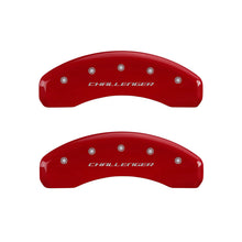 Load image into Gallery viewer, MGP 4 Caliper Covers Engraved Front &amp; Rear Block/Challenger Red finish silver ch