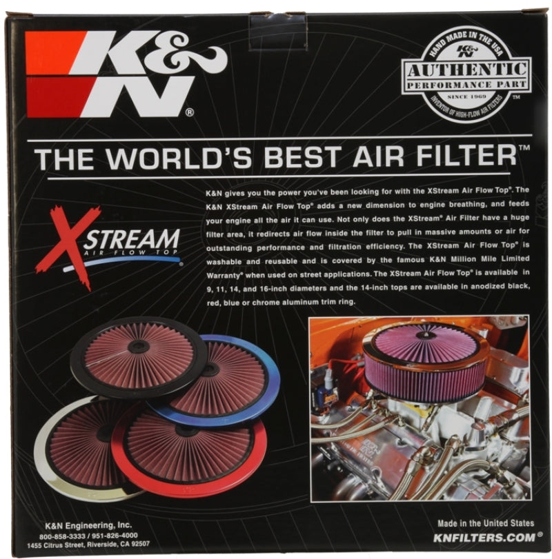 K&N X-Stream Top Filter X-Stream 16in OD - Black