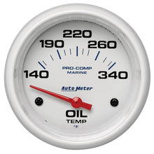 Load image into Gallery viewer, Autometer Marine White Air-Core Electric Oil Temperature Gauge 2-5/8in 140-300 Deg F