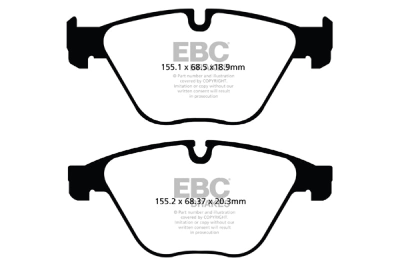 EBC 10+ BMW 535i 3.0 Turbo (F10) Greenstuff Front Brake Pads