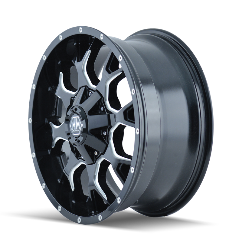 Mayhem 8015 Warrior 17x9 / 6x114.3 BP / 18mm Offset / 78.3mm Hub Black w/ Milled Spokes Wheel