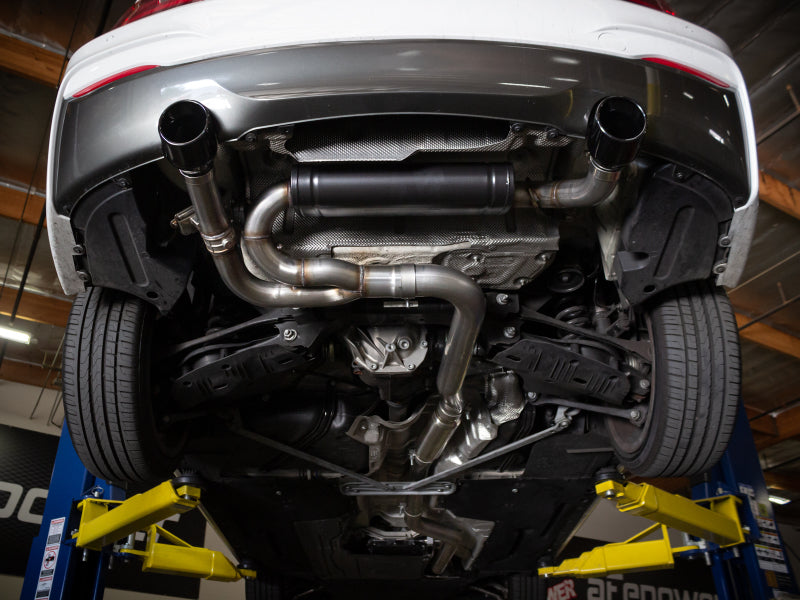 aFe MACH ForceXP 3IN to 2.5IN 304SS Cat-Back Exhaust System w/ Black Tips 14-16 BMW M235i (F22/23)