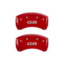 Load image into Gallery viewer, MGP 4 Caliper Covers Engraved Front Pontiac Engraved Rear G8 Red finish silver ch