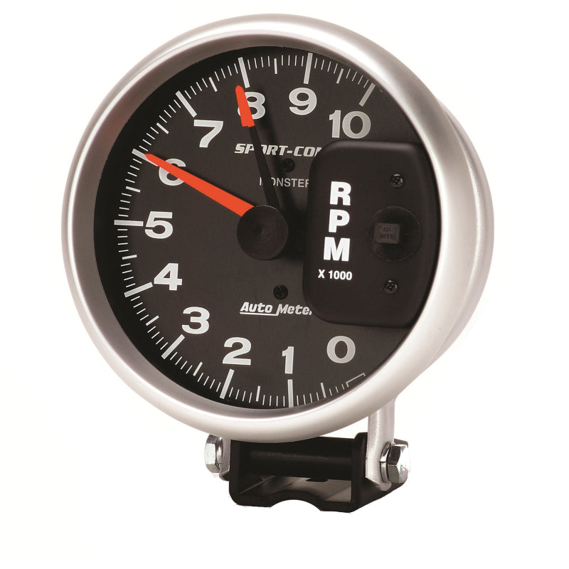 AutoMeter Gauge Tachometer 5in. 10K RPM Pedestal W/ Red Line Sport-Comp