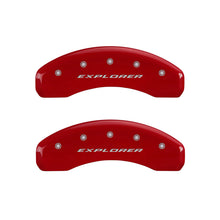 Load image into Gallery viewer, MGP 4 Caliper Covers Engraved Front &amp; Rear Explorer Red finish silver ch