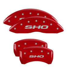 Load image into Gallery viewer, MGP 4 Caliper Covers Engraved Front &amp; Rear SHO Red finish silver ch