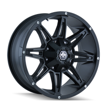 Load image into Gallery viewer, Mayhem 8090 Rampage 17x9 / 5x114.3 BP / 18mm Offset / 87mm Hub Matte Black Wheel