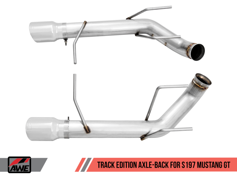 AWE Tuning S197 Mustang GT Axle-back Exhaust - Track Edition (Chrome Silver Tips)