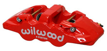 Load image into Gallery viewer, Wilwood Caliper-Aero4-R/H - Red 1.88/1.62in Pistons 1.25in Disc