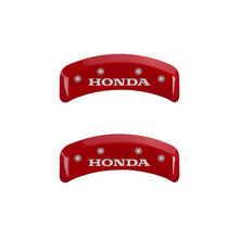 Load image into Gallery viewer, MGP 4 Caliper Covers Engraved Front &amp; Rear Honda Red finish silver ch