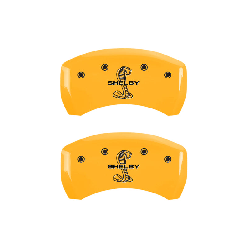 MGP Rear set 2 Caliper Covers Engraved Rear S197/GT Yellow finish black ch