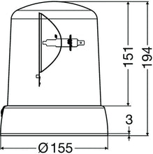 Load image into Gallery viewer, Hella KL 7000 Series 24V Amber Fixed Rotating Beacon