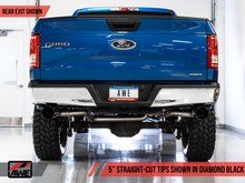 Load image into Gallery viewer, AWE Tuning 2015+ Ford F-150 0FG Dual Exit Performance Exhaust System w/5in Diamond Black Tips