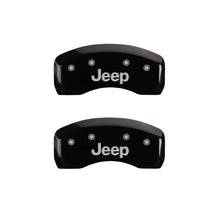 Load image into Gallery viewer, MGP 4 Caliper Covers Engraved Front &amp; Rear JEEP Black finish silver ch