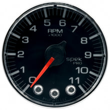 Load image into Gallery viewer, Autometer Spek-Pro Gauge Tach 2 1/16in 11K Rpm W/ Shift Light &amp; Peak Mem Blk/Chrm