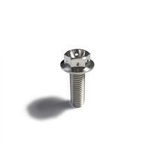 Load image into Gallery viewer, Ticon Industries Titanium Bolt Flanged M10x15x1.5TP 14mm 6pt Head Drilled