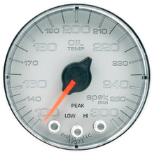 Load image into Gallery viewer, Autometer Spek-Pro Gauge Oil Temp 2 1/16in 300f Stepper Motor W/Peak &amp; Warn Slvr/Chrm