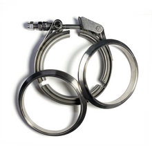 Load image into Gallery viewer, Ticon Industries 5in Titanium V-Band Clamp Assembly - Quick Release (w/Female &amp; Male Flange)