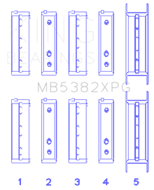 King Subaru EJ20/EJ22/EJ25 (For Thrust in #5 Position) Tri-Metal Perf Main Bearing Set - Size STDX