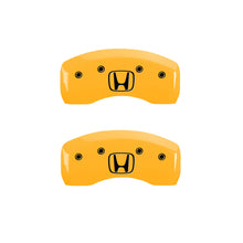 Load image into Gallery viewer, MGP 4 Caliper Covers Engraved Front Honda Rear H Logo Yellow Finish Black Char 2004 Honda Accord