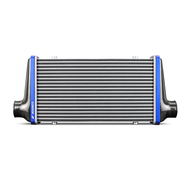 Mishimoto Universal Carbon Fiber Intercooler - Gloss Tanks - 450mm Black Core - S-Flow - BL V-Band