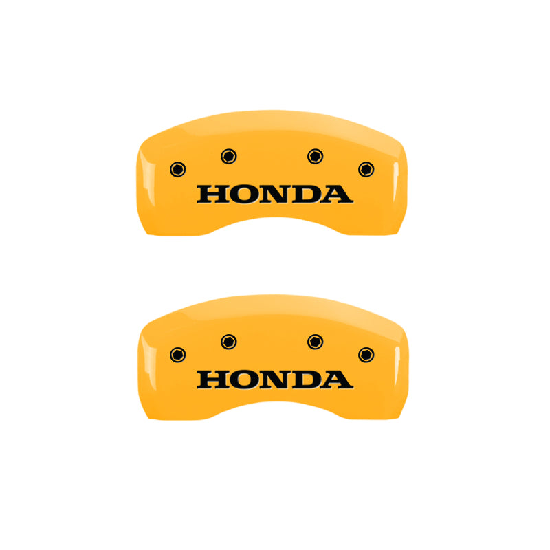 MGP 4 Caliper Covers Engraved Front & Rear Honda Yellow Finish Black Char 2001 Honda Accord