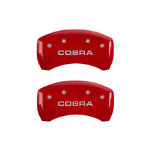 Load image into Gallery viewer, MGP Rear set 2 Caliper Covers Engraved Rear Cobra Red finish silver ch