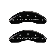 Load image into Gallery viewer, MGP 4 Caliper Covers Engraved Front &amp; Rear With out stripes/Dodge Black finish silver ch