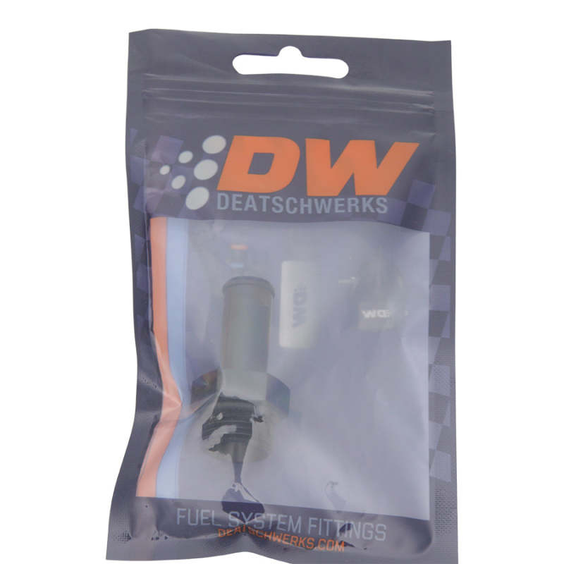 DeatschWerks 8AN ORB Male to 1/2in Male Barb Fitting (Incl O-Ring) - Anodized Matte Black