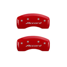 Load image into Gallery viewer, MGP 4 Caliper Covers Engraved Front Accord Engraved Rear Accord Red finish silver ch