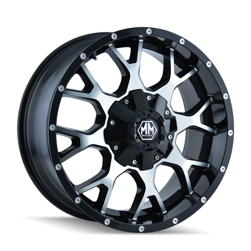 Mayhem 8015 Warrior 17x9 / 6x135 BP / -12mm Offset / 106mm Hub Black/Machined Face Wheel