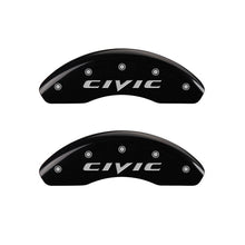 Load image into Gallery viewer, MGP Front set 2 Caliper Covers Engraved Front 2015/Civic Black finish silver ch