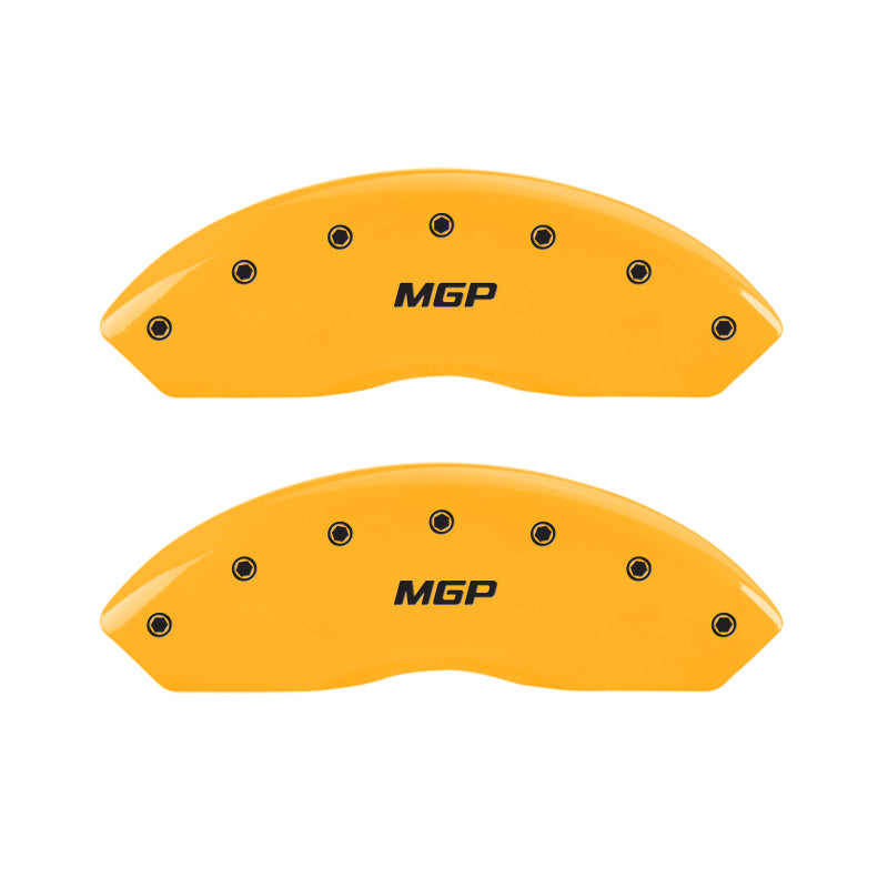 MGP 4 Caliper Covers Engraved Front & Rear MGP Yellow Finish Black Char 2004 Infiniti I35