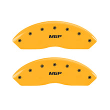 Load image into Gallery viewer, MGP 4 Caliper Covers Engraved Front &amp; Rear MGP Yellow Finish Black Char 2004 Jeep Wrangler