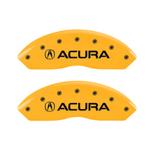 Load image into Gallery viewer, MGP 4 Caliper Covers Engraved Front Acura Engraved Rear TSX Yellow finish black ch