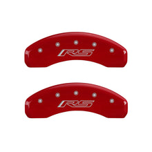 Load image into Gallery viewer, MGP 4 Caliper Covers Engraved Front &amp; Rear Gen 5/RS Red finish silver ch