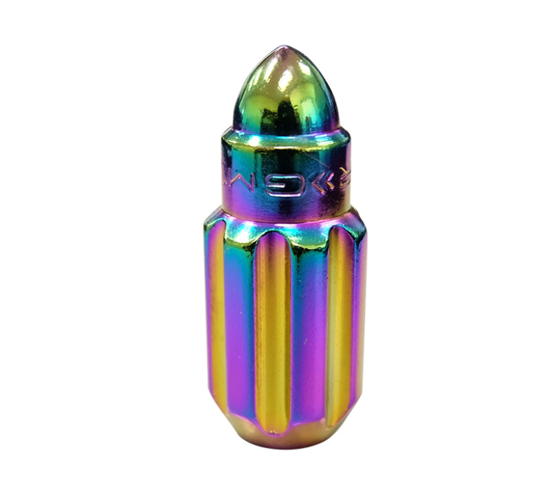 NRG 500 Series M12 X 1.5 Bullet Shape Steel Lug Nut Set - 21 Pc w/Lock Key - Neochrome