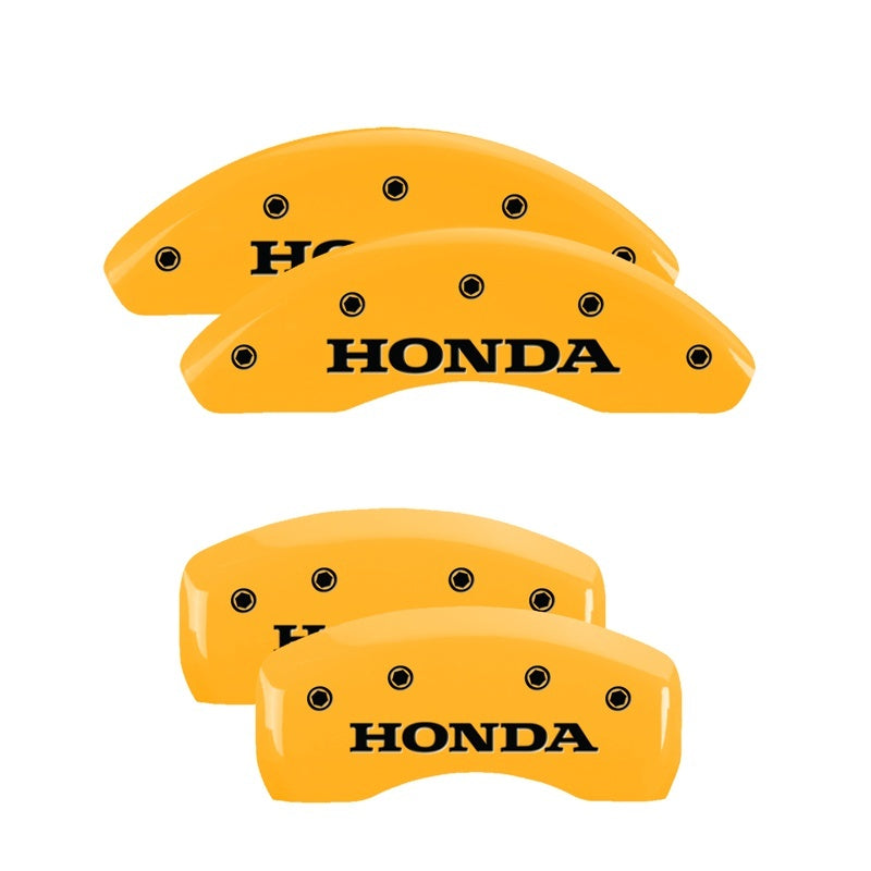 MGP 4 Caliper Covers Engraved Front & Rear i-Vtec Yellow finish black ch