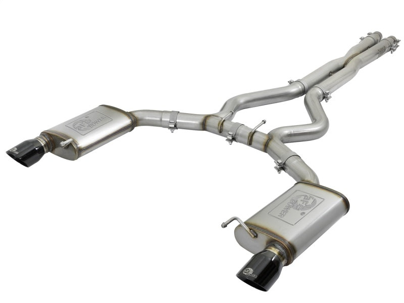 aFe MACHForce XP 3in 304 SS Cat-Back Exhausts w/ Black Tips 15-17 Ford Mustang GT V8-5.0L/V6-3.7L