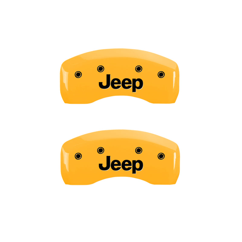 MGP 4 Caliper Covers Engraved Front & Rear JEEP Yellow finish black ch