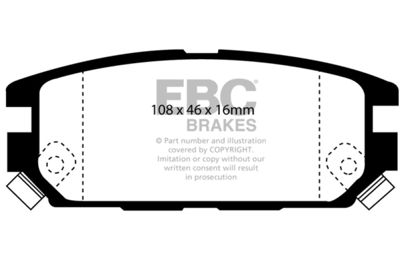 EBC 94-95 Eagle Talon 2.0 Turbo 4WD (2nd Generation)(284mm rear rotor) Ultimax2 Rear Brake Pads