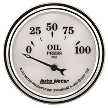 Load image into Gallery viewer, AutoMeter Gauge Oil Press 2-1/16in. 100PSI Elec Old Tyme White II