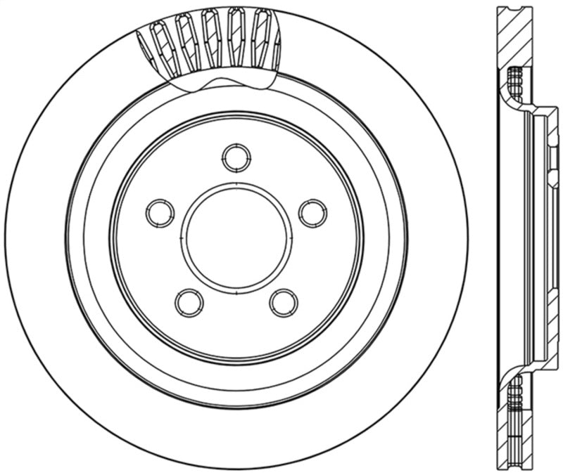 StopTech Slotted & Drilled Sport Brake Rotor - 2015 Ford Mustang GT - Rear Right