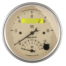 Load image into Gallery viewer, AutoMeter Gauge Kit 2 Pc. Quad &amp; Tach/Speedo 3-3/8in. Antique Beige