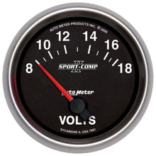 Load image into Gallery viewer, Autometer Sport-Comp II 2-5/8in 18V Electrical Voltmeter Gauge