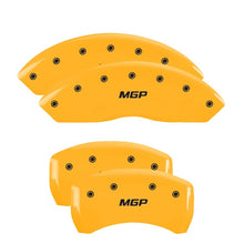 Load image into Gallery viewer, MGP 4 Caliper Covers Engraved Front Pontiac Rear Gto Yellow Finish Black Char 2004 Pontiac GTO